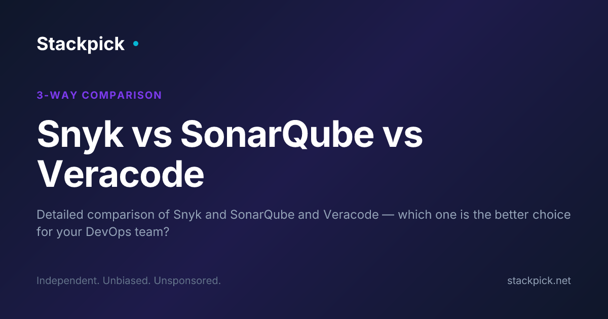 Snyk vs SonarQube vs Veracode (2026) | Stackpick