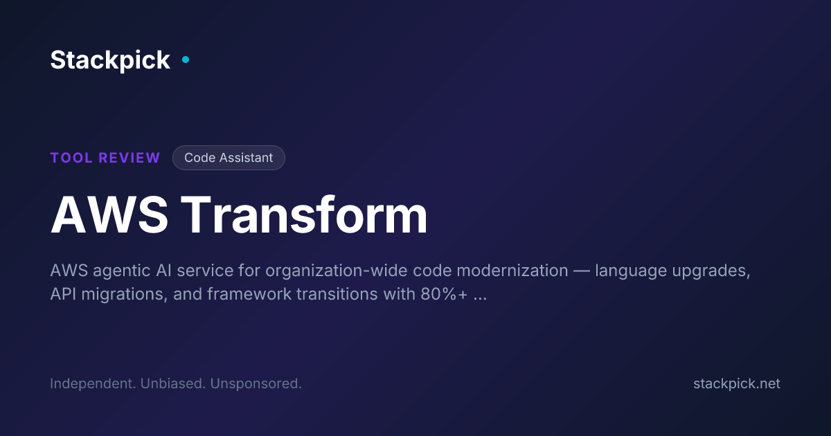 AWS Transform Review 2026 | Pricing, Pros & Cons | Stackpick