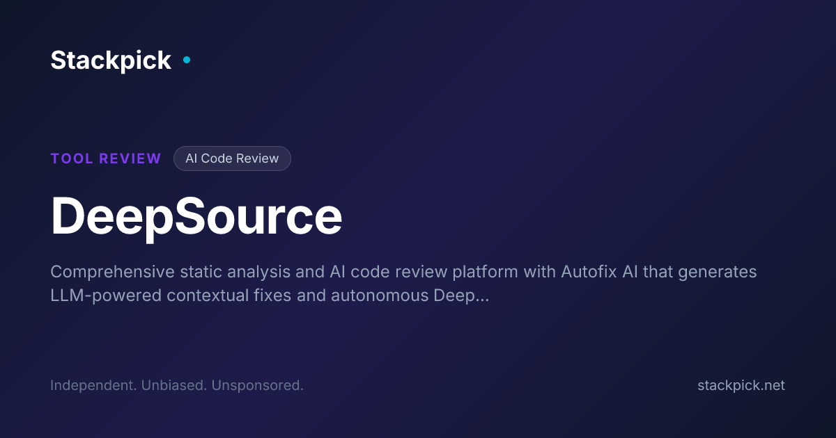 DeepSource Review 2026 | Pricing, Pros & Cons | Stackpick