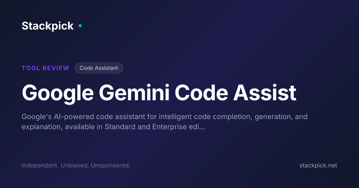 Google Gemini Code Assist Review 2026 | Pricing, Pros & Cons | Stackpick