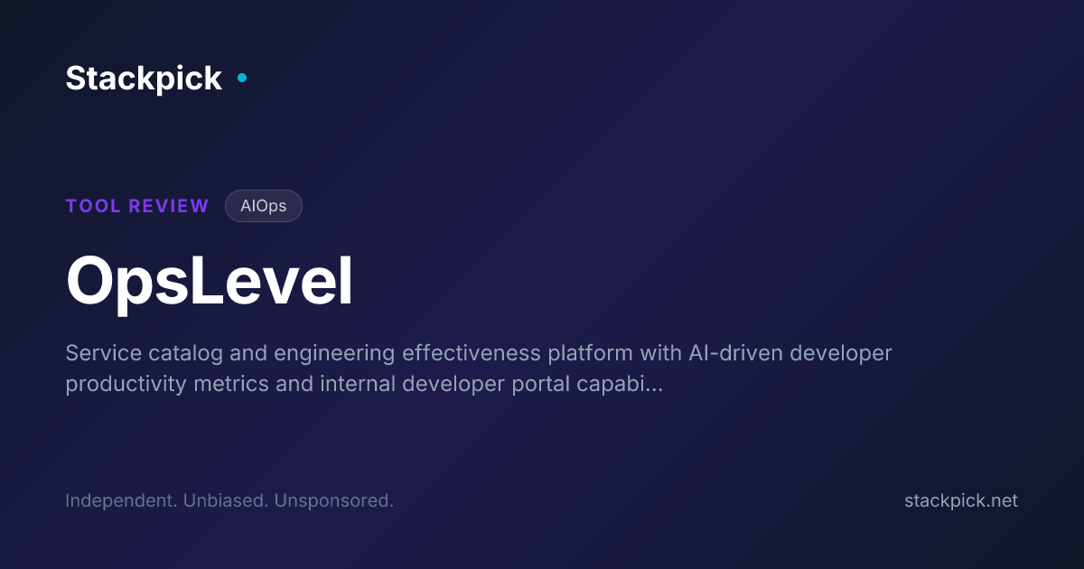 OpsLevel Review 2026 | Pricing, Pros & Cons | Stackpick